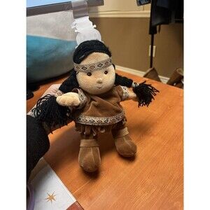 RARE Enesco 1998 Friends Of the Feather Native Girl Plush 9.5" by Karen Hahn~EUC